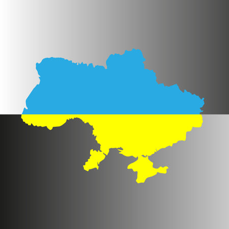 Map of Ukraine in national colors.の写真素材