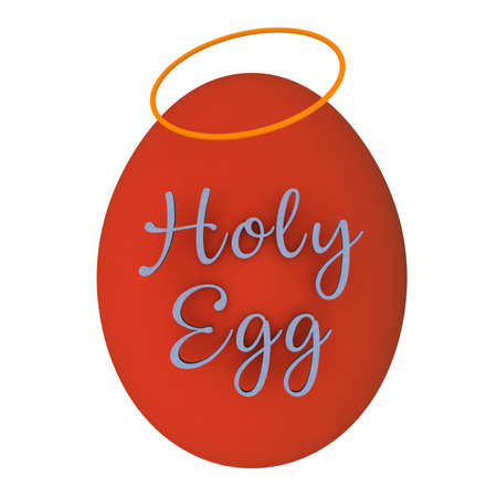3d Easter egg with an inscription.の写真素材