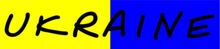 Flag of Ukraine and the inscription. European state. politics.の写真素材