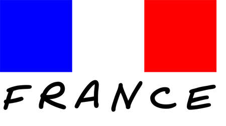 Flag of France and the inscription of the name of the country. European state. politics.の写真素材