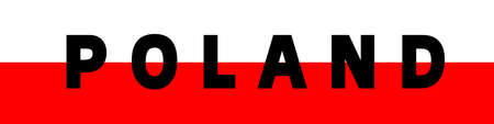Poland flag and inscription. European state. politics.の写真素材