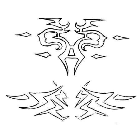 Abstract drawing in the form of a tattoo. decoration and design.の写真素材