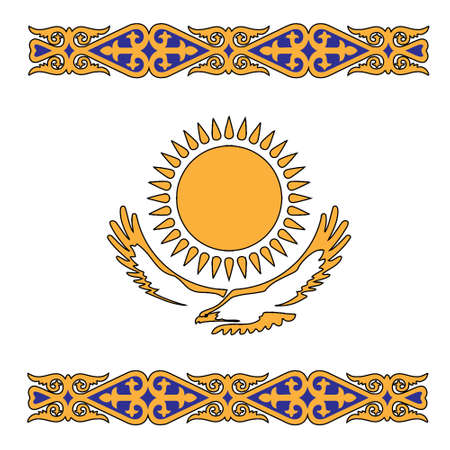 Stylized flag of Kazakhstan. Asia. countries of the world.の写真素材