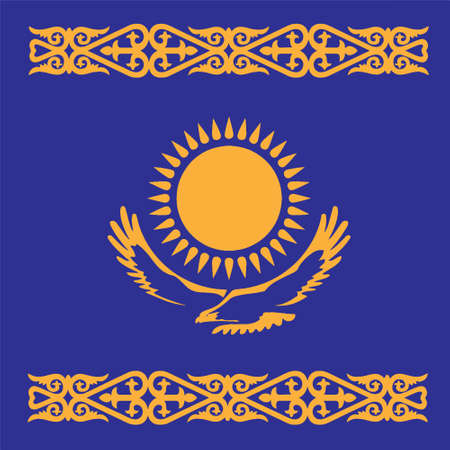 Stylized flag of Kazakhstan. Asia. countries of the world.の写真素材