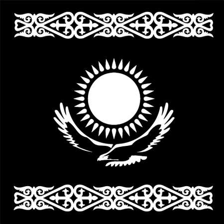 Stylized flag of Kazakhstan. Asia. countries of the world.の写真素材