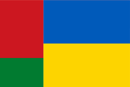 Belarusian and Ukrainian flags. Neighbor countries.の写真素材