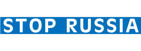 The inscription on the blue line stop Russiaの写真素材