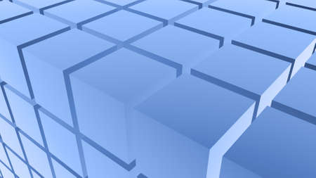 Blue cubic abstract background. Rendering an image.の写真素材