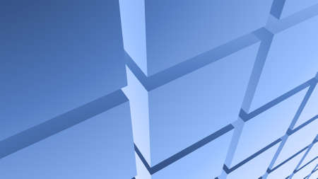 Blue cubic abstract background. Rendering an image.