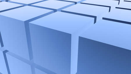 Blue cubic abstract background. Rendering an image.の写真素材