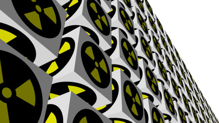Pattern of nuclear danger signs. Screensaver or background.の写真素材