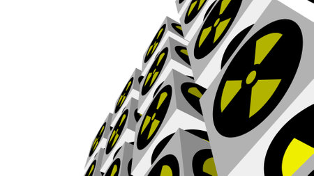 Pattern of nuclear danger signs. Screensaver or background.の写真素材