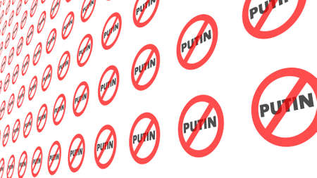Background from Russian policy prohibition signs. Threat to the world.の写真素材