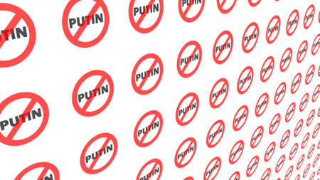 Background from Russian policy prohibition signs. Threat to the world.の写真素材