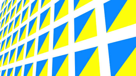 Pattern of yellow-blue squares. Decoration or background.の写真素材