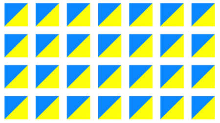 Pattern of yellow-blue squares. Decoration or background.の写真素材