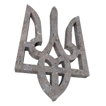 3D coat of arms of Ukraine. state symbol.の写真素材