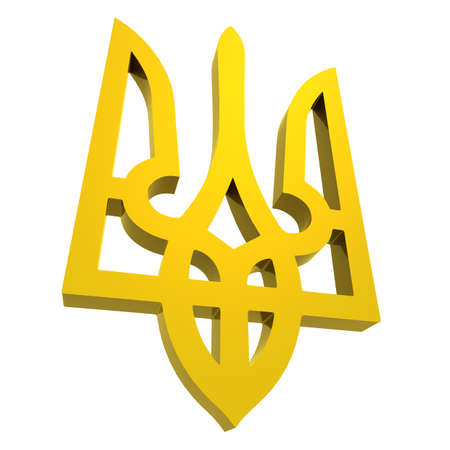 3D coat of arms of Ukraine. state symbol.の写真素材