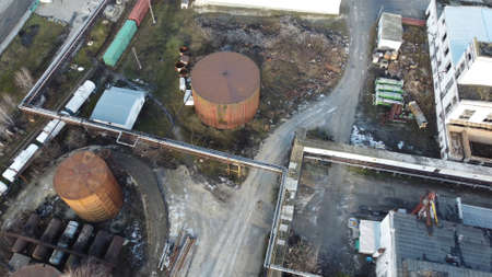 Ruins of an old Ukrainian factory. Industry and Industry.の写真素材
