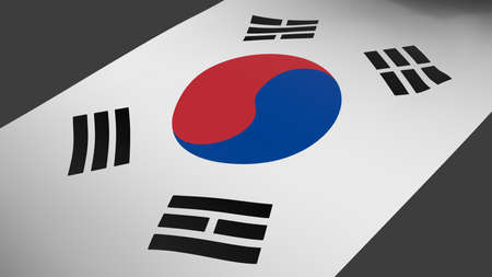 Flag of Germany on a gray background. 3D rendering.の写真素材