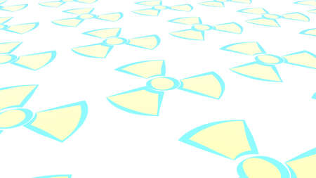 Light background from the sign of nuclear danger. nuclear fusion. 3D rendering.の写真素材
