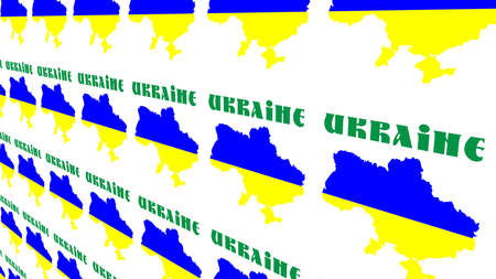Map of Ukraine in national colors. background and screensaver. 3D rendering.の写真素材