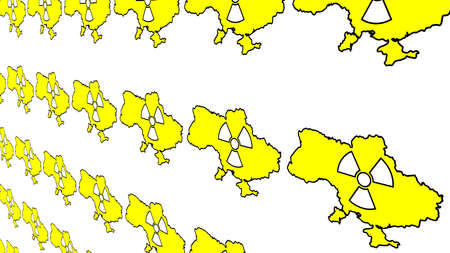 The danger of nuclear war in Ukraine. background or screensaver. 3D rendering.の写真素材