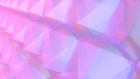 Blue-pink abstract background from geometric lines. 3D rendering.の写真素材