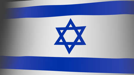 Flag of Israel on a gray background. 3D rendering.の写真素材