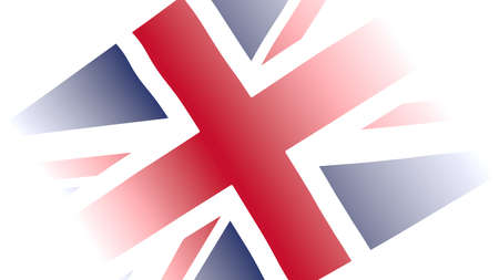 Stylized UK flag. Foggy island. 3D rendering.の写真素材