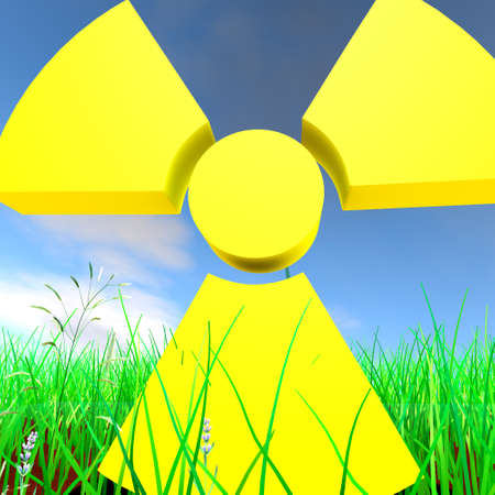 Ecology and radiation. nuclear sign. 3D rendering.の写真素材