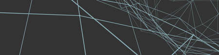 Gray banner or background with colored lines. Net. 3D rendering.