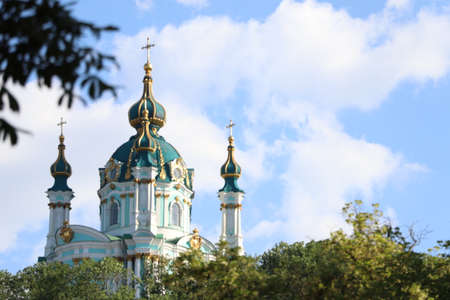 Andrew's Church. Religion and culture. Sights of Kyiv, Ukraine.の写真素材