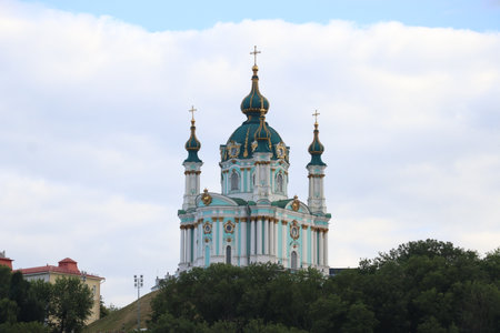 Andrew's Church. Religion and culture. Sights of Kyiv, Ukraine.の写真素材