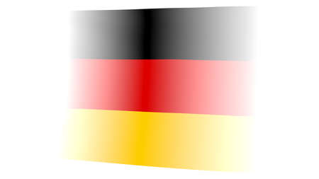 Flag of Germany on a white background. European Union country. Politics and travel. 3d rendering illustration.の写真素材
