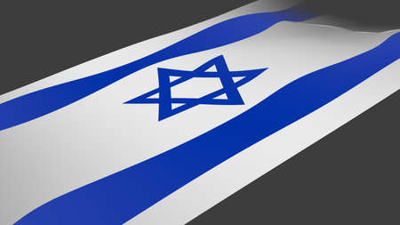 Flag of Israel on a white background. Politics and travel. 3d rendering illustration.の写真素材