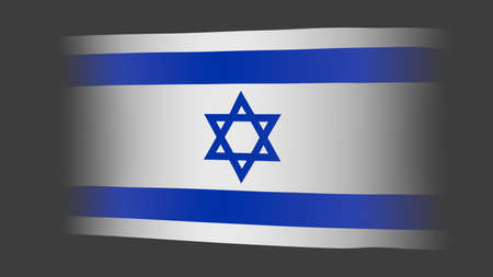Flag of Israel on a white background. Politics and travel. 3d rendering illustration.の写真素材