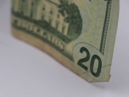 Old banknote twenty US dollars close-up. american cash. exchange rates.の写真素材