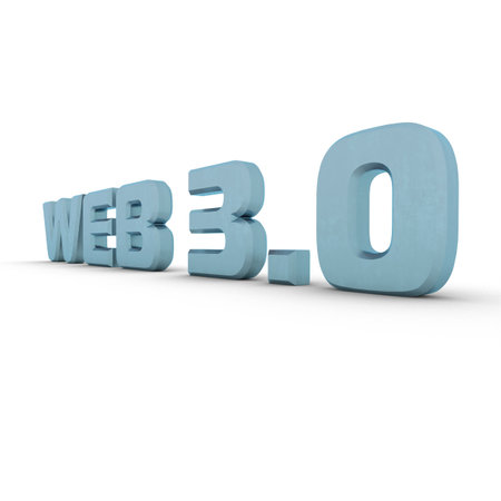 3d inscription WEB 3.0 on a white background. Digital technologies and the Internet.の写真素材