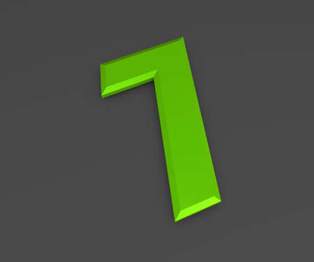 Green 3D volumetric figure or number on a gray background. numbering.の写真素材