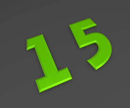 Green 3D volumetric figure or number on a gray background. numbering.の写真素材
