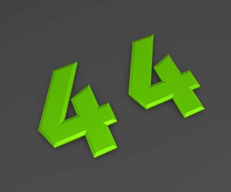 Green 3D volumetric figure or number on a gray background. numbering.の写真素材