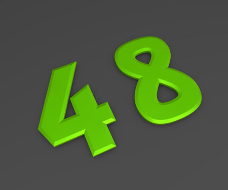 Green 3D volumetric figure or number on a gray background. numbering.の写真素材