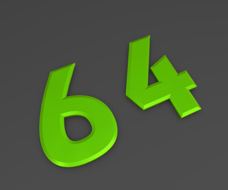 Green 3D volumetric figure or number on a gray background. numbering.の写真素材