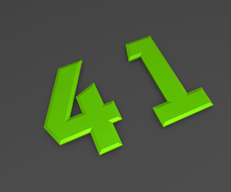 Green 3D volumetric figure or number on a gray background. numbering.の写真素材