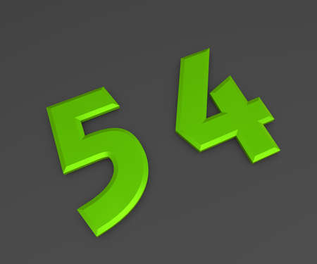 Green 3D volumetric figure or number on a gray background. numbering.の写真素材