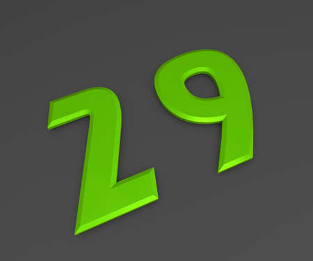 Green 3D volumetric figure or number on a gray background. numbering.の写真素材