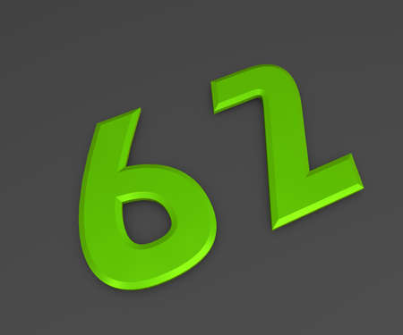 Green 3D volumetric figure or number on a gray background. numbering.の写真素材