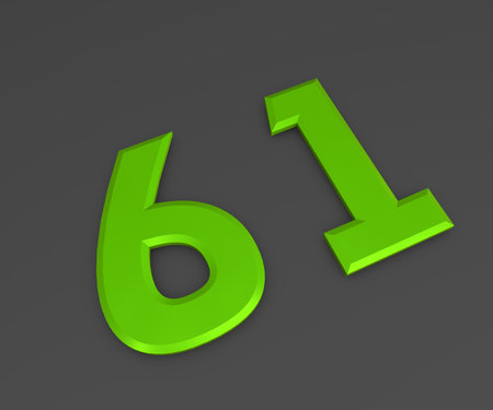Green 3D volumetric figure or number on a gray background. numbering.の写真素材