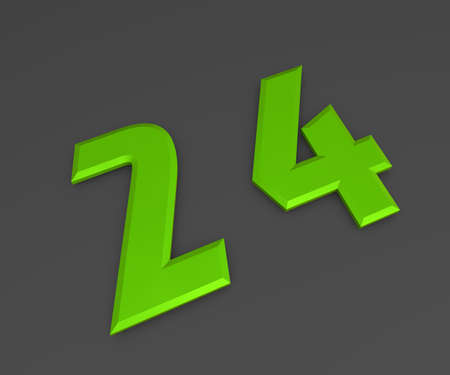 Green 3D volumetric figure or number on a gray background. numbering.の写真素材
